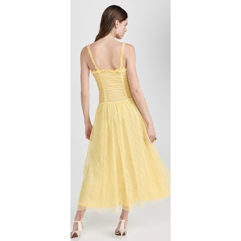 Ulla Johnson Women Size 0 Florelle Chantilly Lace Midi Dress Lemonbalm - Picture 3 of 16